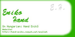 eniko hand business card